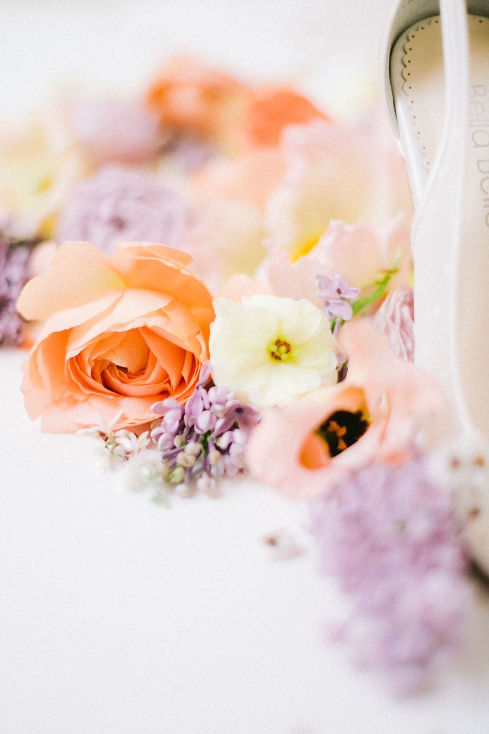 wedding shoes and floral